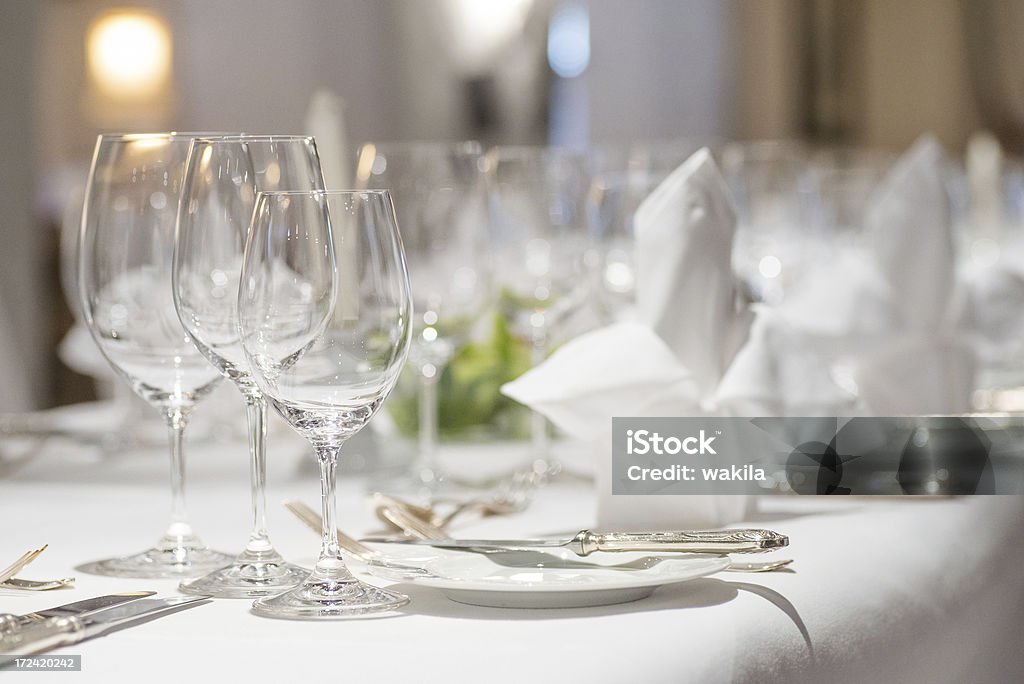 dinner table decoration on wedding - Tischdeko dinner table decoration Banquet Stock Photo