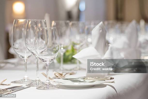 Dinner Table Decoration On Wedding Tischdeko Stock Photo - Download Image Now - Banquet, Place Setting, Setting The Table