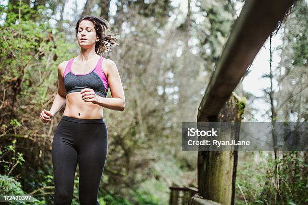 Forest Run Stock Photo - Download Image Now - 30-39 Years, Active Lifestyle, Activity