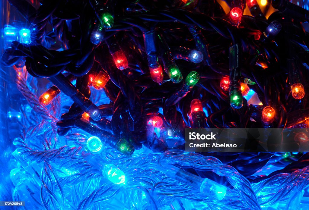 Fundo de luzes de Natal - Foto de stock de Azul royalty-free