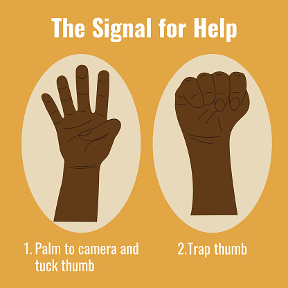 Signal For Help The Signal For Help The Violence At Home Signal For Help Stock ...