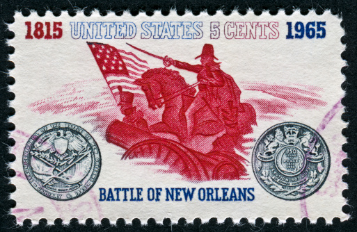 Cancelled Stamp From The United States Commemorating The 150th Anniversary Of The Battle Of New Orleans.