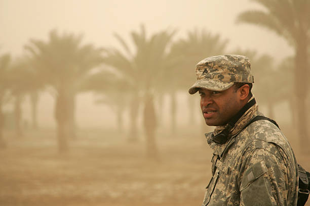 istock Soldier in Sandstorm Straining to See 172421182