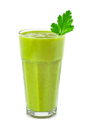 Green smoothie made of green vegetables.