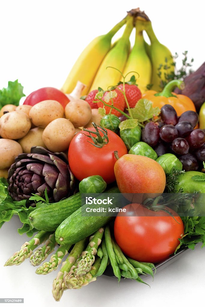 Fresh Fruits & Vegetables A huge assortment of fruits and vegetables.  Shallow dof Vegetable Stock Photo