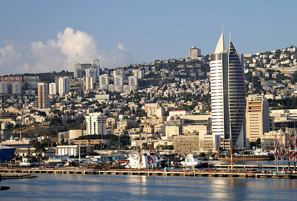 The port of Haifa is the largest city in northern Israel and is built on the historic slopes of Mount Carmel.