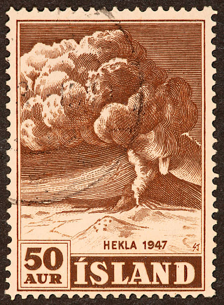 istock Iceland volcano stamp, Hekla 1947 172421857