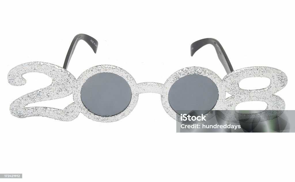 Happy 2008 Sunglasses Set of 2008 sunglasses covered with tiny bits of silver glitter 2008 Stock Photo
