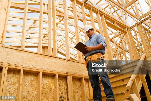 Construction Site Inspection Stock Photo - Download Image Now - Building Contractor, Construction Worker, Examining