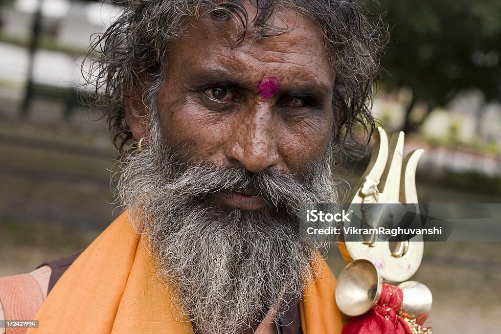 Hindu um asiático indiano Sadhu Brâmane adultos machos pessoas na Horizontal - Royalty-free 70 anos Foto de stock