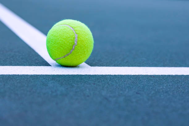 istock Tennis court with ball 1724222528
