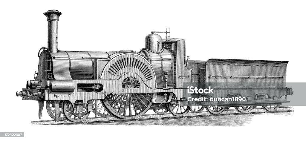 Express locomotiva do Trem Calendonian - Royalty-free Antigo Ilustração de stock