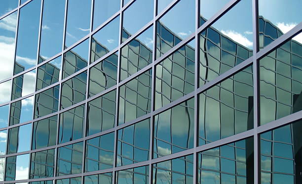 Corporate Office Solar Panels stock photo
