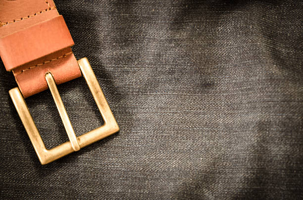 istock Dark Denim Jeans with brown belt 172422622