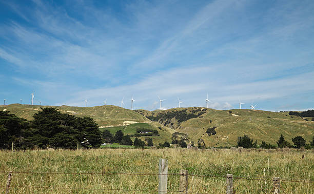 nuova zelanda vento farm - turbina a vento ad asse verticale foto e immagini stock