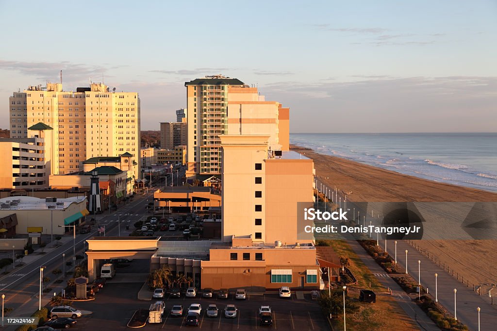 Virginia Beach Oceanfront - Lizenzfrei Stadtsilhouette Stock-Foto