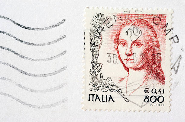 Italy Castle stamp. Castel del Monte in Andria (puglia) built by Federico II (Barbarossa) in XIII sec.