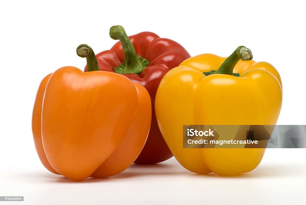 Trio de Pimentos doces ou pimentões - Royalty-free Alimentação Saudável Foto de stock