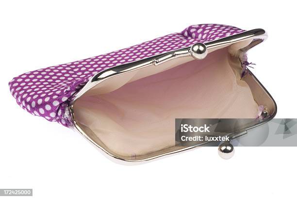 Dotted Empty Magenta Purse Stock Photo - Download Image Now - Concepts, Consumerism, Currency
