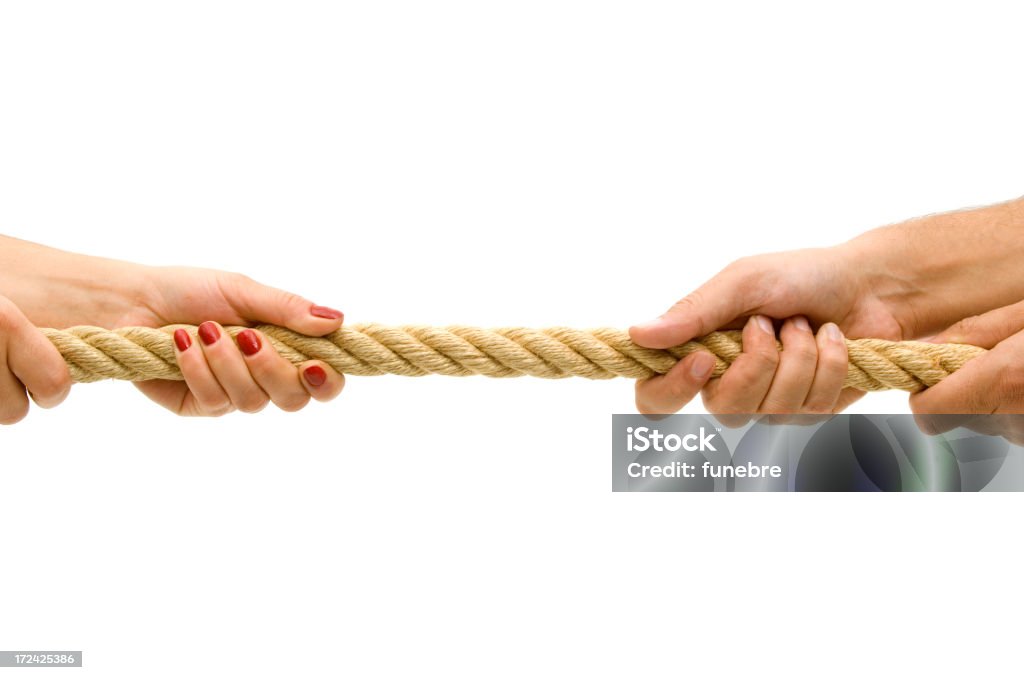 Two Hand Rope Pull Two Sets Of Hands Pulling A Rope From Opposite Sides Stock Photo ...