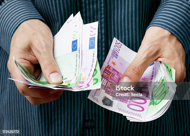 Counting Euros Stock Photo - Download Image Now - Adult, Adults Only, Banking