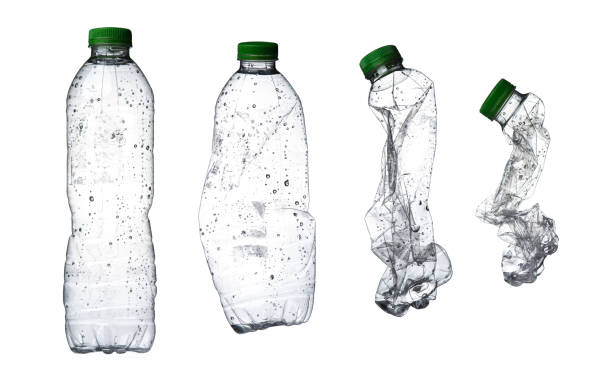 istock Set of crumpled plastic water bottle in various shape, isolated on white 1724258524