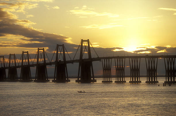 мост - bridge crossing cloud built structure стоковые фото и изображения