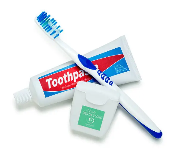"This is a photo of generic toothpaste, dental floss and a toothbrush. The labels are fake and were created in photoshop. There is a clipping path included with this file.Click on the links below to view lightboxes."