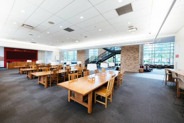 istock Empty modern classroom or reading hall in American college 1724266317