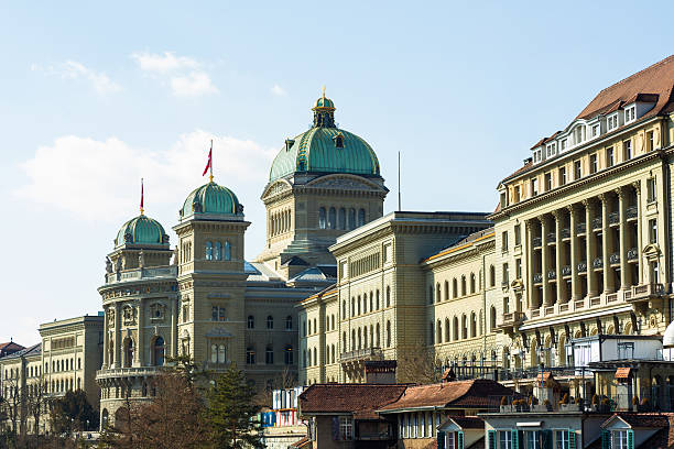 federal palácio da suíça - berne swiss culture parliament building switzerland imagens e fotografias de stock