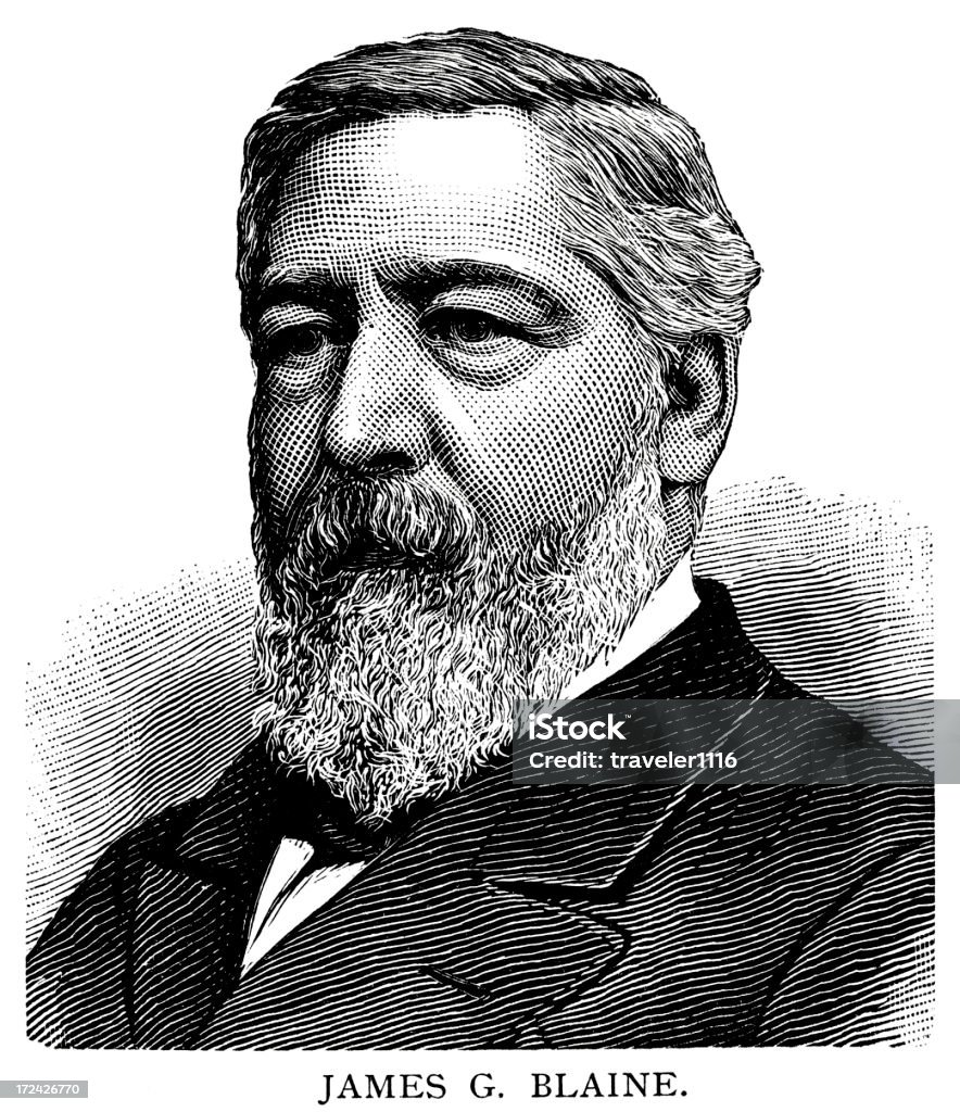 James G Blaine Stock Illustration - Download Image Now - Letter G, 19th