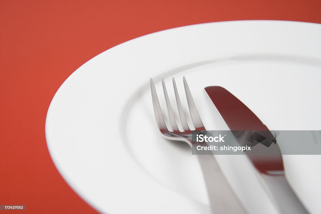 Placa y cubiertos - Foto de stock de Acero libre de derechos