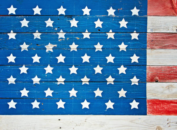 istock American Flag Painted on Old Wood 172427130