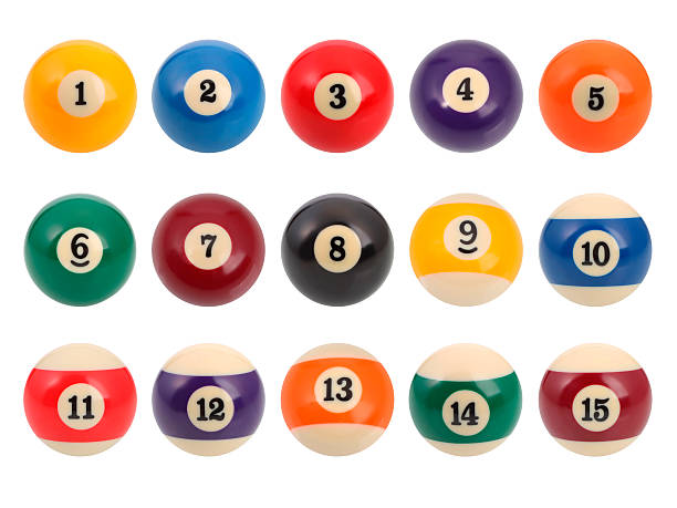 Pool balls Set of Pool balls shot on white background pool ball stock pictures, royalty-free photos & images