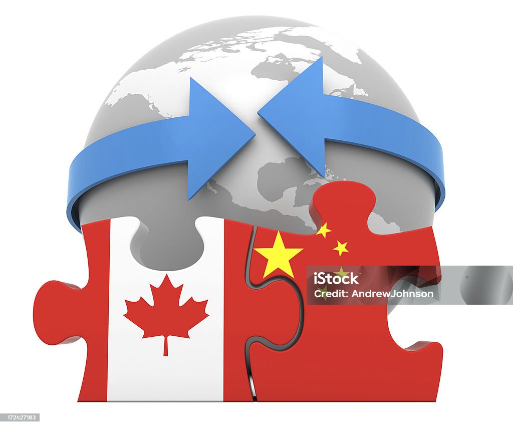 Kanada Chiny koncepcja wolnego handlu - Zbiór zdjęć royalty-free (Ameryka Północna)