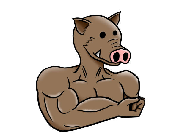 멧돼지 남성 - mascular stock illustrations