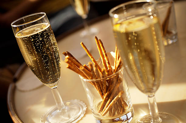 Champagne reception stock photo