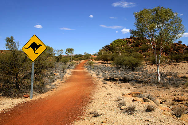 Outback Kangaroo Sign stock photo