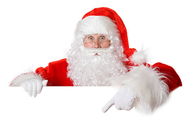 Blank sign - Santa (on white) stock photo