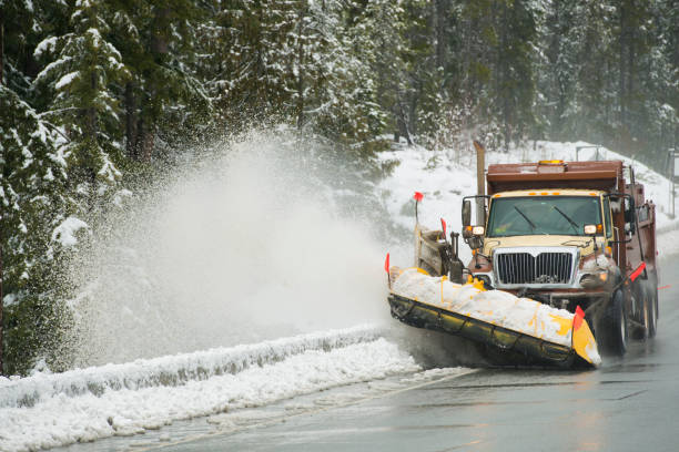 istock Snow plow clearing a slushy highway 172428390