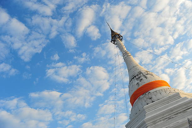Temple with blue clear sky in thailand .