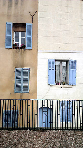 Typical southern french windows in Marseille, France Mobilestock. Taken with a HTC One X. marseille panier stock pictures, royalty-free photos & images