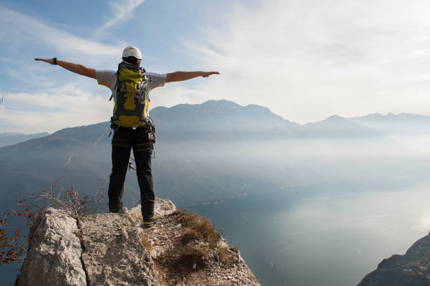 istock Climber feels free to the Garda Lake 172429896