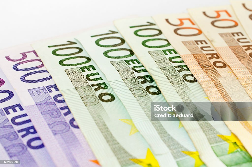 Nota de Euro 50-100-500 - Foto de stock de 500 royalty-free