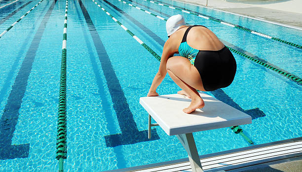 istock Female Swimmer in Start Block 172430164