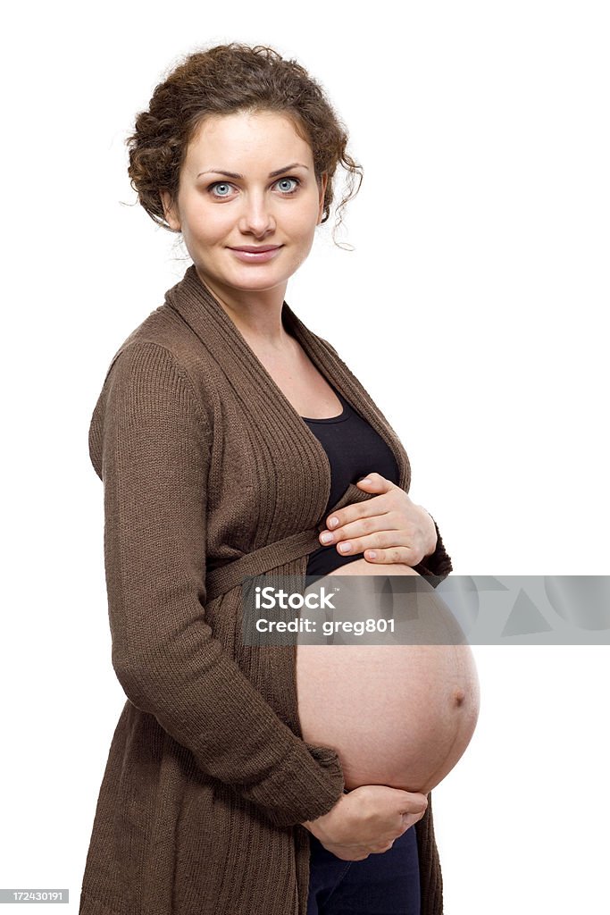 Mulher grávida com as mãos sobre Barriga - Royalty-free 20-24 Anos Foto de stock