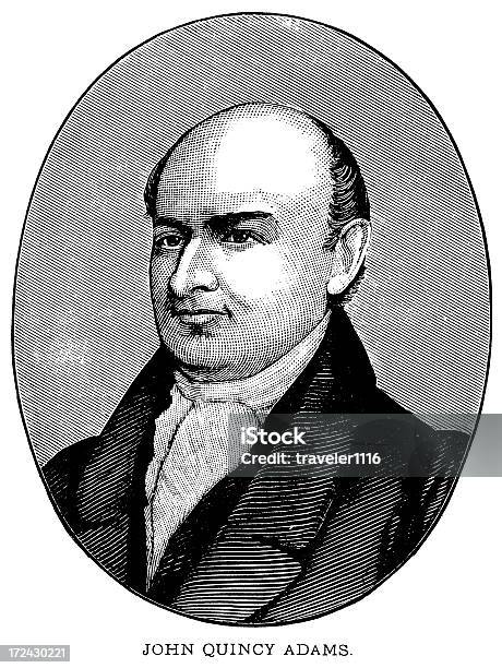 John Куинси Адамс — стоковая векторная графика и другие изображения на тему John Quincy Adams - John Quincy Adams, XIX век, Американская культура