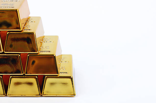 Gold bars stock photo