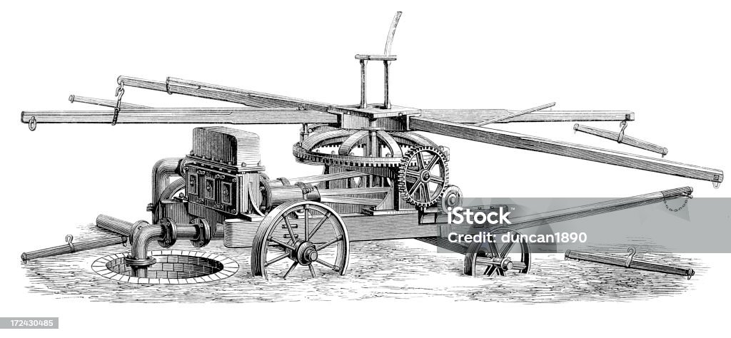 Cheval Pump en poudre - Illustration de Antiquités libre de droits