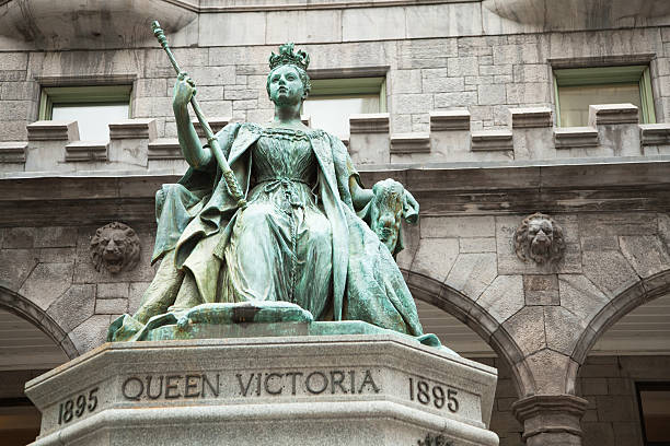 Queen Victoria statue McGill University Montreal Queen Victoria statue executed by Princess Louise and donated to The Royal Victoria College at McGill University Montreal in 1899. In the background is the Strathcona Music building. 1895 stock pictures, royalty-free photos & images